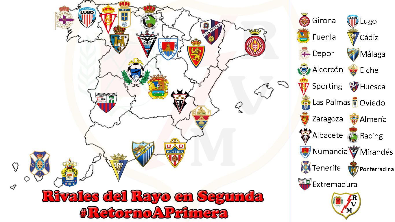 Los 22 equipos de Segunda División en la 2019-2020 Rayo